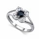 Серебряное кольцо АЛЬКОР 01-6117/000С-00 с фианитом и сапфиром
