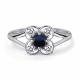 Серебряное кольцо АЛЬКОР 01-6117/000С-00 с фианитом и сапфиром