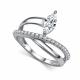 Серебряное кольцо АЛЬКОР 01-6128/00КЦ-00 с фианитом