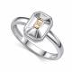 Серебряное кольцо АЛЬКОР 01-6160/000Б-00 с бриллиантом