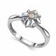 Серебряное кольцо АЛЬКОР 01-6162/000Б-00 с бриллиантом