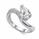 Серебряное кольцо АЛЬКОР 01-6176/00БТ-00 с фианитом