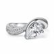 Серебряное кольцо АЛЬКОР 01-6176/00БТ-00 с фианитом