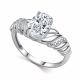 Серебряное кольцо АЛЬКОР 01-6177/00БТ-00 с фианитом