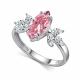 Серебряное кольцо АЛЬКОР 01-6180/0БТ5-00 с фианитом