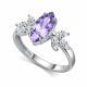 Серебряное кольцо АЛЬКОР 01-6180/БТ30-00 с фианитом