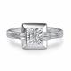 Серебряное кольцо АЛЬКОР 01-6185/000Б-00 с бриллиантом