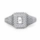 Серебряное кольцо АЛЬКОР 01-6190/000Б-00 с бриллиантом