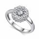 Серебряное кольцо АЛЬКОР 01-6192/000Б-00 с бриллиантом