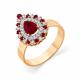 Золотое кольцо Мастер Бриллиант 01M1-109370-00-03 с бриллиантом и рубином