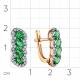 Золотые серьги Мастер Бриллиант 01M2-108734-00-01 с бриллиантом и изумрудом