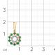 Золотая подвеска Мастер Бриллиант 01M3-130087-00-01 с бриллиантом и изумрудом