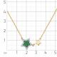 Золотое колье Мастер Бриллиант 01M6-160562-00-01 с бриллиантом и изумрудом