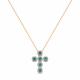 Золотое колье-крест Мастер Бриллиант с изумрудом и бриллиантом 01M6-160838-00-01