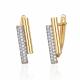 Серьги из лимонного золота ТД Эстет 01С1315653Р с фианитом