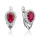 Серьги из белого золота Platina 02-0190-00-107-1120-30 с бриллиантом и рубином