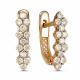 Золотые серьги ERA Jewellery 02-01903-01-034-01-05 с коньячным бриллиантом