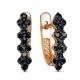 Золотые серьги ERA Jewellery 02-01903-01-038-01-05 с чёрным бриллиантом