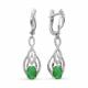 Серебряные серьги АЛЬКОР 02-0269/00АГ-00 с фианитом, агатом и цирконием