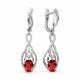 Серебряные серьги АЛЬКОР 02-0269/00ГР-00 с фианитом и гранатом