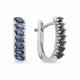 Серебряные серьги АЛЬКОР 02-0271/0ГТС-00 с фианитом и гидротермальным сапфиром