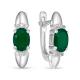 Серебряные серьги АЛЬКОР 02-0273/00АГ-00 с фианитом, агатом и цирконием