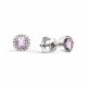 Серебряные серьги АЛЬКОР 02-0293/00АМ-00 с фианитом и аметистом