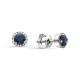 Серебряные серьги АЛЬКОР 02-0293/0ГТС-00 с фианитом и гидротермальным сапфиром