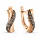 Золотые серьги ERA Jewellery 02-03253-01-034-01-05 с коньячным бриллиантом
