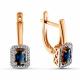 Золотые серьги ERA Jewellery 02-03351-01-009-07-01 с бриллиантом и сапфиром