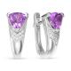 Серебряные серьги АЛЬКОР 02-0478/0М44-00 с фианитом и аметистом