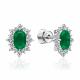 Серебряные серьги Platina 02-0705-00-275-0200 с фианитом и халцедоном