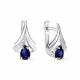 Серебряные серьги АЛЬКОР 02-0769/0ГТС-00 с фианитом и гидротермальным сапфиром