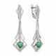 Серебряные серьги АЛЬКОР 02-0988/00АГ-00 с фианитом и агатом