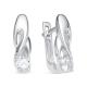 Серебряные серьги АЛЬКОР 02-1063/00КЦ-00 с фианитом