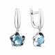 Серебряные серьги АЛЬКОР 02-1124/00ТБ-00 с топазом