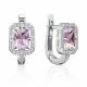 Серебряные серьги Platina 02-1391-00-209-0200 с фианитом и аметистом