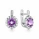 Серебряные серьги АЛЬКОР 02-1450/00АМ-00 с аметистом