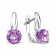 Серебряные серьги АЛЬКОР 02-1464/00АМ-00 с аметистом