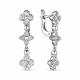 Серебряные серьги АЛЬКОР 02-1537/00КЦ-00 с фианитом