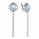 Серебряные серьги АЛЬКОР 02-1547/00ТБ-00 с топазом и фианитом