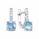 Серебряные серьги АЛЬКОР 02-1575/00ТБ-00 с топазом и фианитом