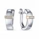 Серебряные серьги АЛЬКОР с золотой накладкой и бриллиантом 02-1583/000Б-00