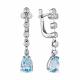 Серебряные серьги АЛЬКОР 02-1658/00ТБ-00 с топазом и фианитом