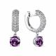 Серебряные серьги АЛЬКОР 02-1664/00АМ-00 с аметистом