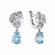 Серебряные серьги АЛЬКОР 02-1673/00ТБ-00 с топазом и фианитом