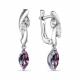 Серебряные серьги АЛЬКОР 02-1679/0АЛТ-00 с фианитом и ювелирным кристаллом