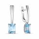 Серебряные серьги АЛЬКОР 02-1680/00ТБ-00 с топазом