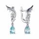 Серебряные серьги АЛЬКОР 02-1716/00ТБ-00 с топазом и фианитом