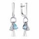 Серебряные серьги АЛЬКОР 02-1738/00ТБ-00 с топазом и фианитом